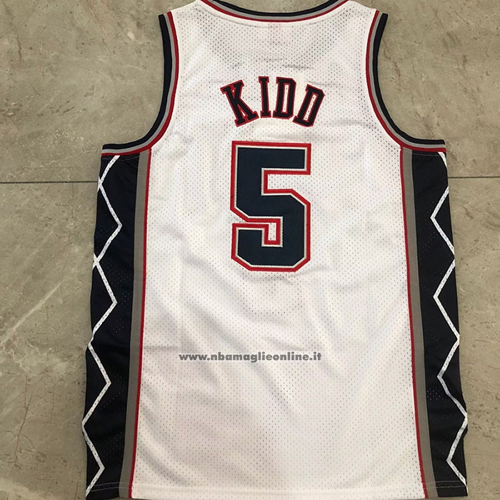 Maglia Brooklyn Nets Jason Kidd #5 Mitchell & Ness 2006-07 Bianco
